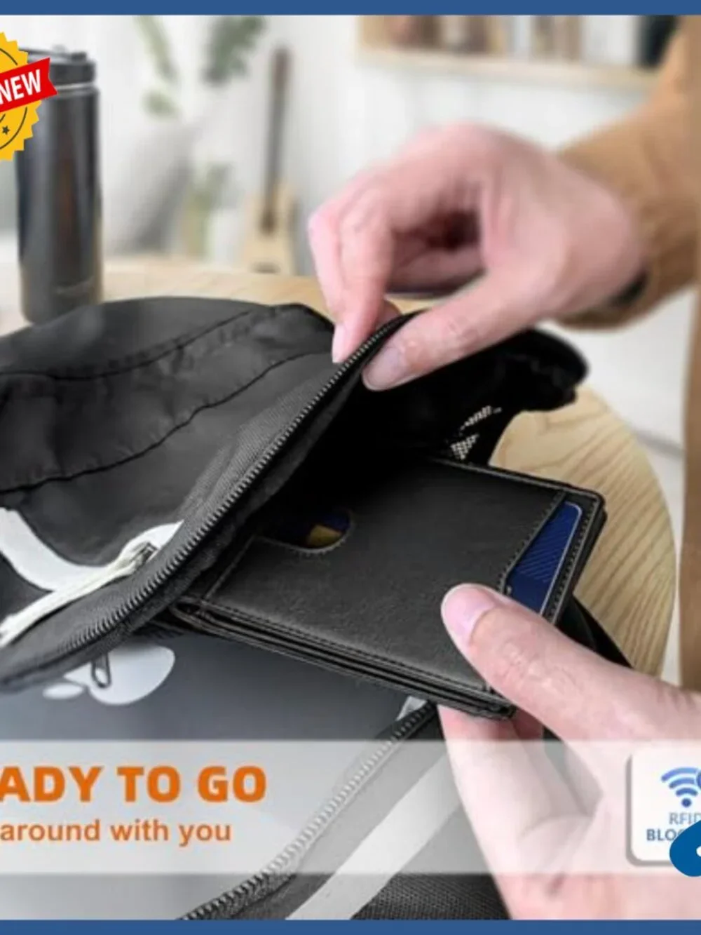 Slim Genuine Leather Front Pocket Wallet RFID Blocking 11 Card Slots